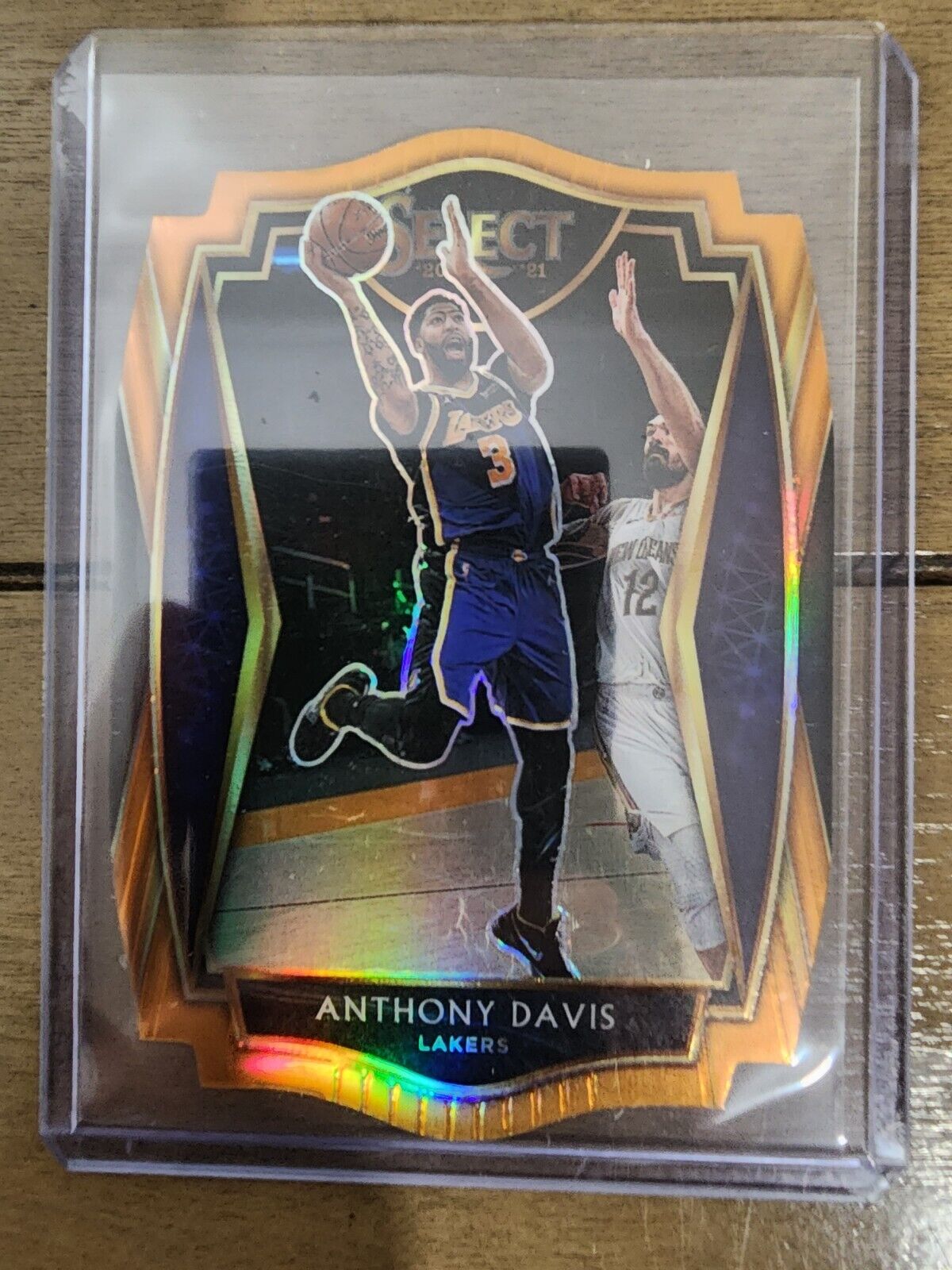 Anthony Davis 2020-21 Select Premier Level Orange Diecut Prizm /65