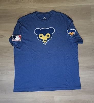 RARE New Unworn Fanatics 1969 Chicago Cubs Cubby Bear Shirt W/ Patches Size 2XL