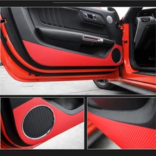 Door Anti-Kick Protector Sticker Cover Red For Ford Mustang 2015-2020