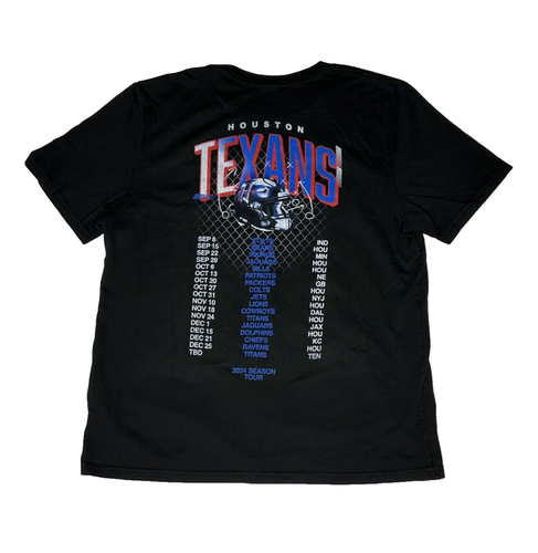 Majestic Houston Texans T-Shirt Black Tour Schedule Shirt Men's Size Medium NWT - Picture 2 of 5
