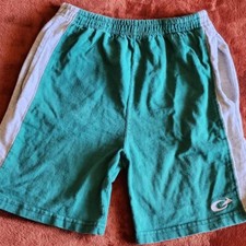 BIKE ATHLETIC Early 90s Vintage Green/Gray Cotton Athletic Biker Shorts. YTH MD.