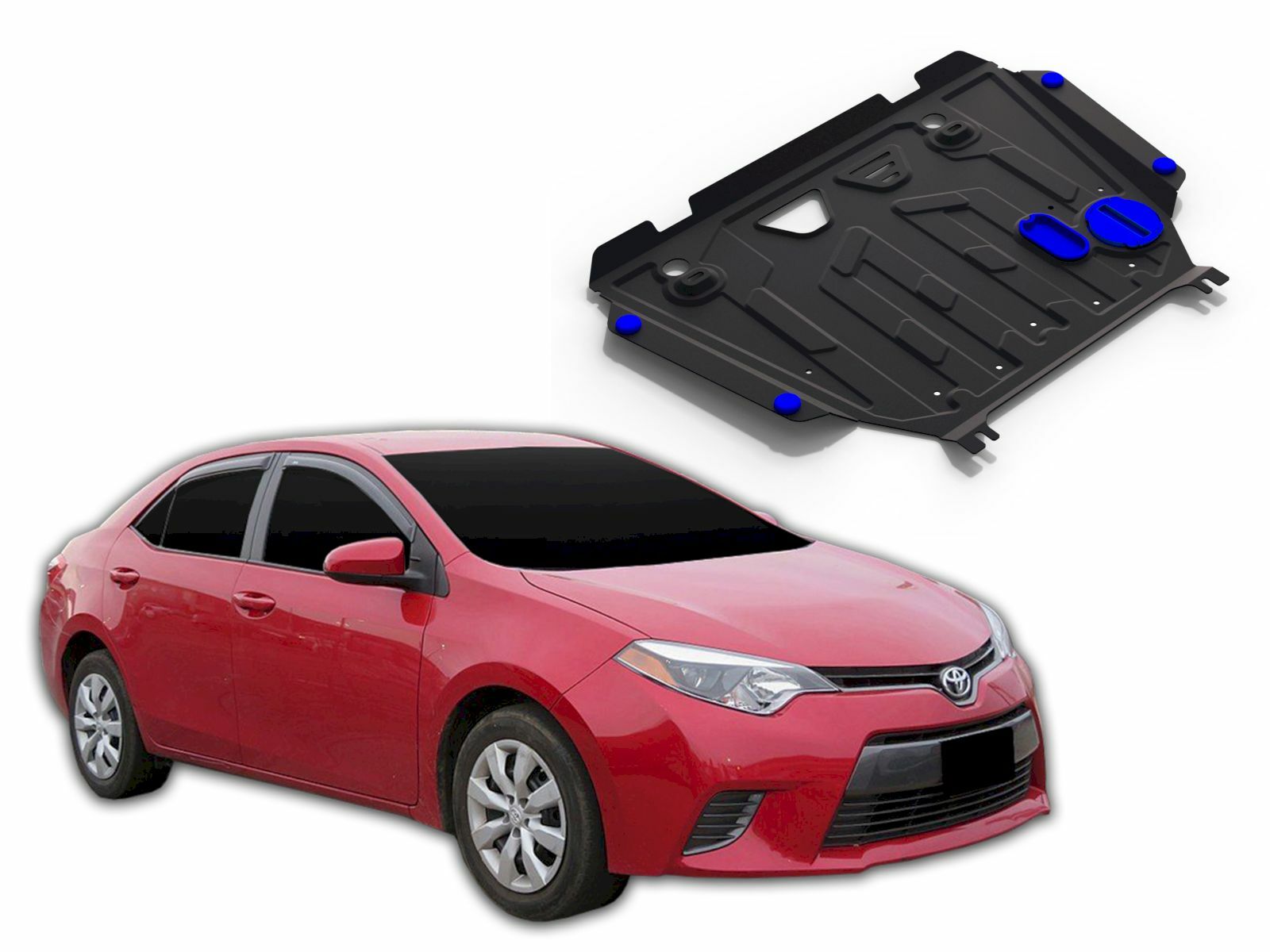 Protection sous moteur acier pour Toyota Corolla 2007-2018 avec visserie noire