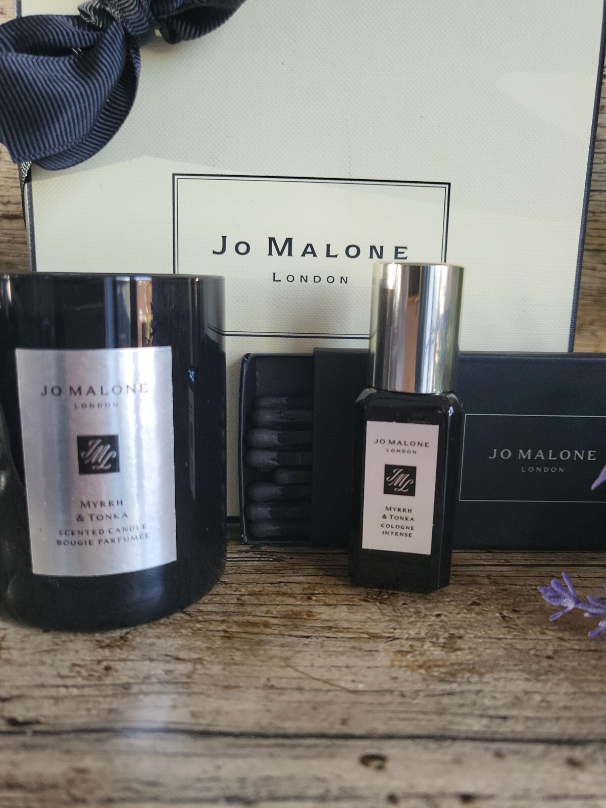 Jo Malone Myrrh & Tonka Gift Set Inc Candle 65g + Cologne Box Ribbon