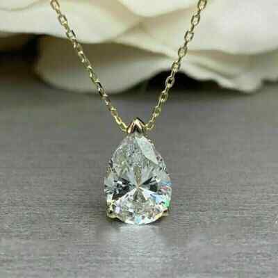 Im Labor gezüchteter 5 kt IGI-zertifizierter Diamant-Solitär-Anhänger Halskette 14 kt Gelbgold