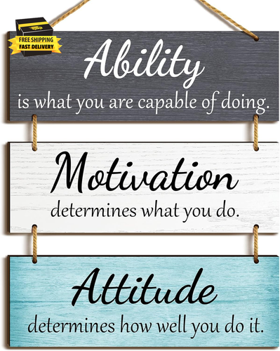 Office Wall Decor Inspirational Rustic Motivational Plaques with Sayings Wooden