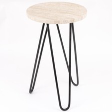 Home Collection echter Teevertin moderner Beistelltisch perfekt für Wohnzimmer