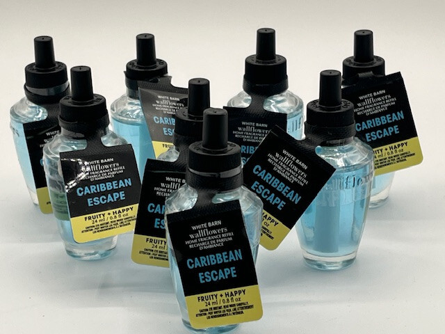 x8 Bath & Body Works Carribean Escape Wallflower Refill Bulbs Lot White Barn