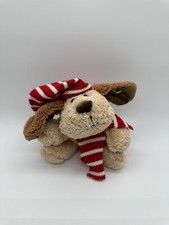 dan dee collectors choice plush dog brown scarf hat christmas holiday red