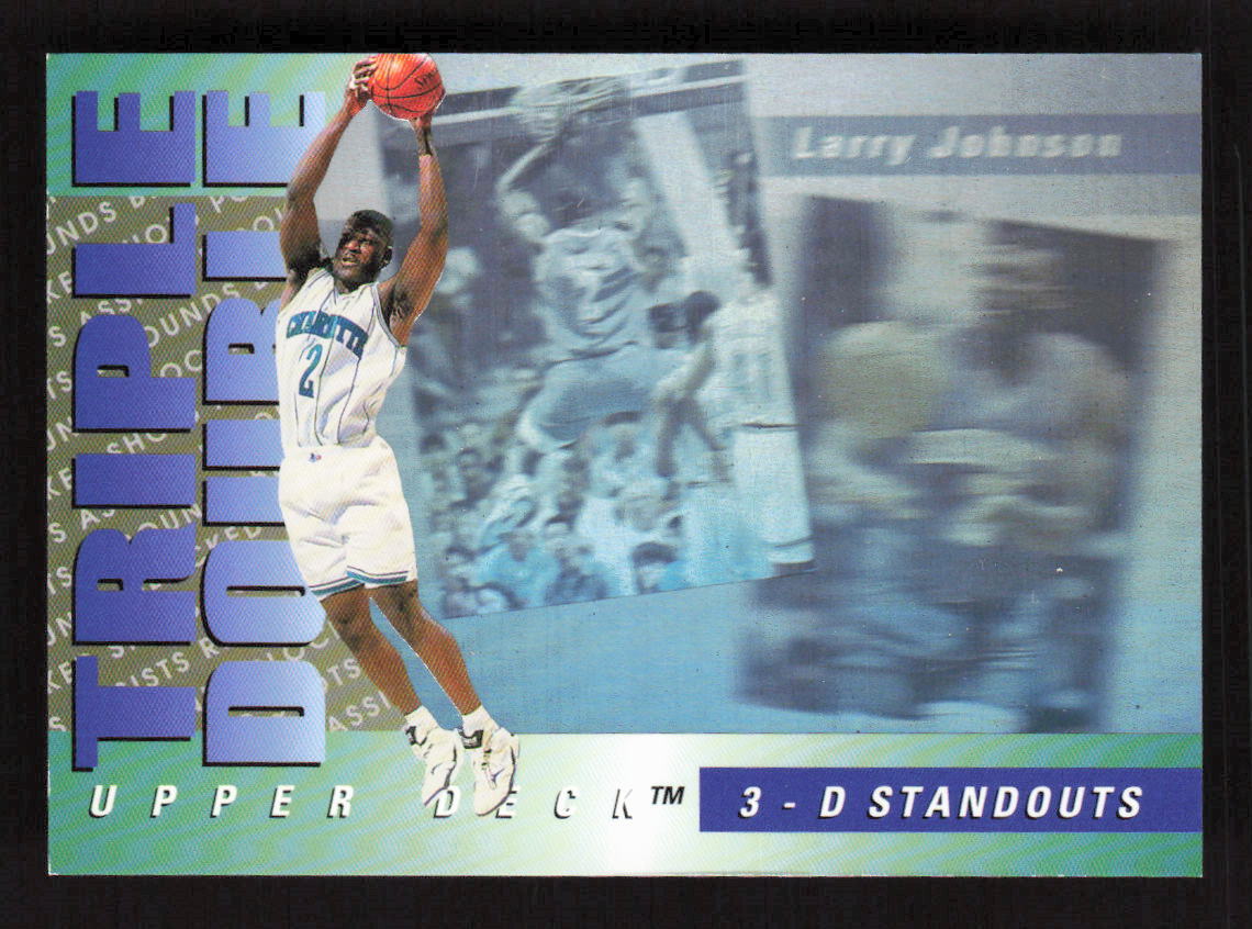 1993-94 Upper Deck Triple Double 3-D Standouts #TD7 Larry Johnson Hornets