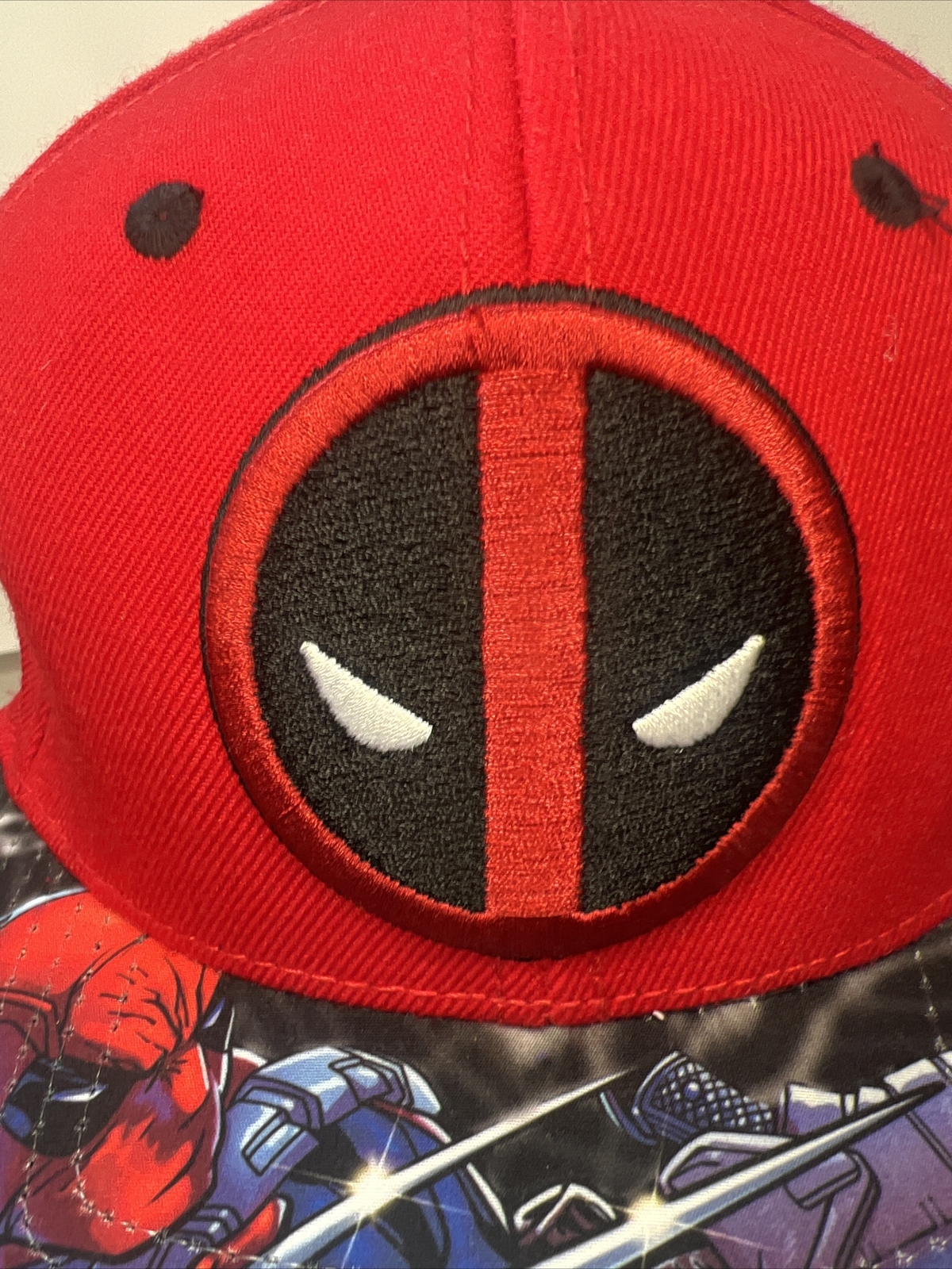 Deadpool Hat Cap Snap Back Red Marvel Comics Embr… - image 3