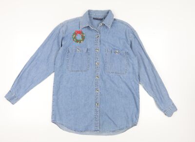 Mountain Lake Damen blau Denim Knopfleiste Hemd