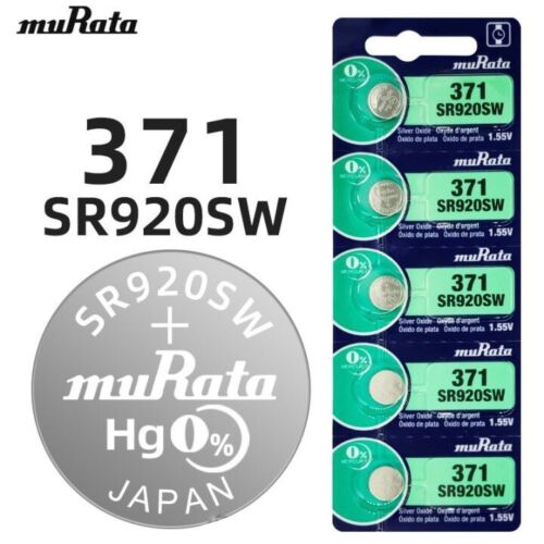 5 X SONY MURATA SR920SW 371 SILVER OXIDE 1.55V WATCH BATTERIES MADE IN JAPAN - Picture 1 of 2