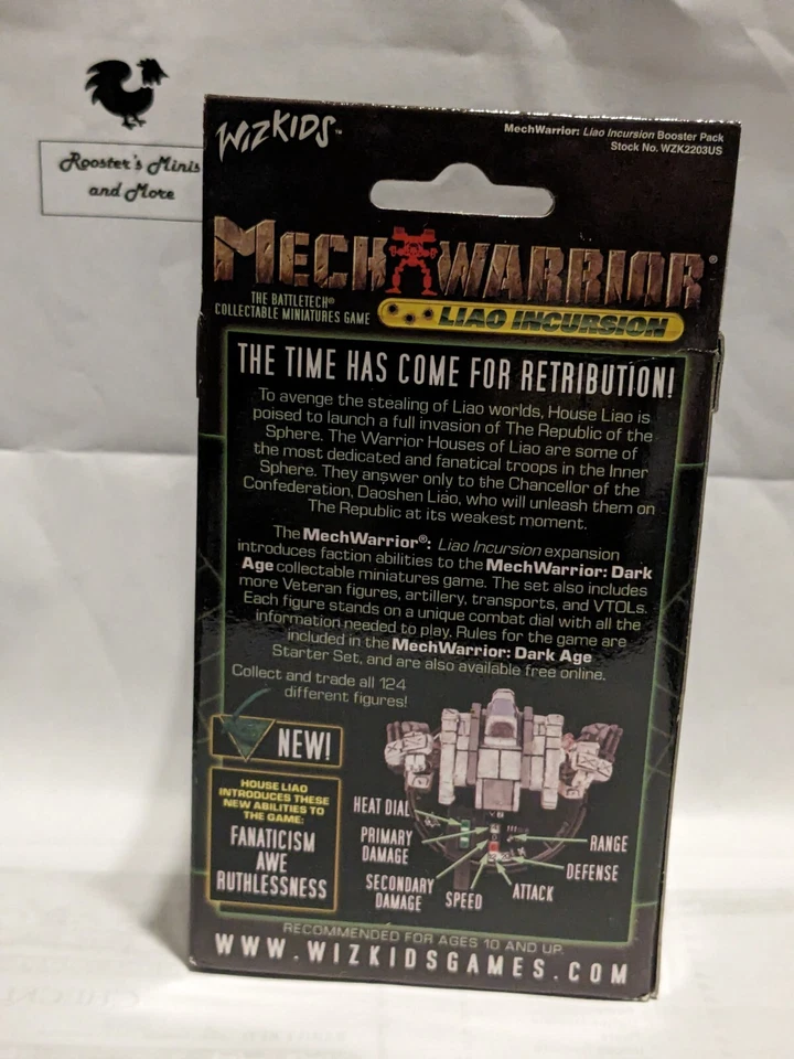 MechWarrior LIAO INCURSION BOOSTER PACK sin abrir/sin buscar Foto 3 de 4