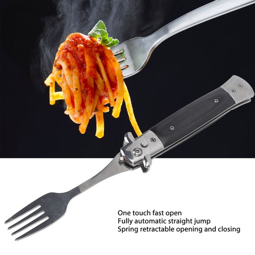 Folding Spring Fork Reusable Stainless Steel Automatic Foldable Spring Fork For - Picture 7 of 22