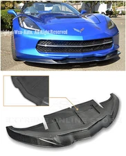 For 14-19 Corvette C7 Add-On Bottom Line CARBON FIBER Front Bumper Lip Splitter