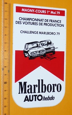 AUTOCOLLANT MARLBORO CHAMPIONNAT De France Des Voitures De Production 1979 EUR 6,00 - FR
