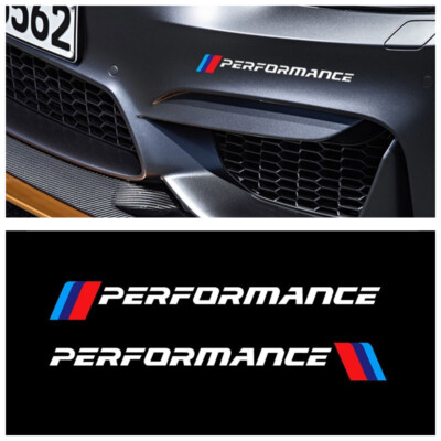 2pcs White M Performance Front Bumper Sticker Decal for BMW357 M2M3M4 X1X3X4X5X6