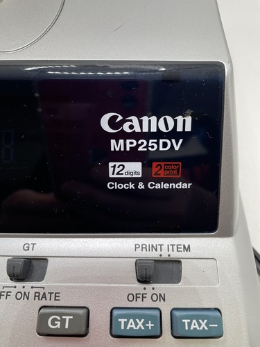 Canon MP25DV Heavy Duty Calculator 12 Digits 2 Color Print Clock & Calendar - Picture 7 of 15