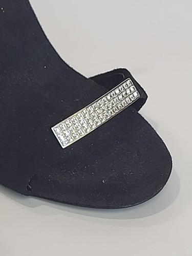 GIUSEPPE ZANOTTI Black Suede Stilettos Crystal Embellished Sandals Heels 41 NEW - Picture 7 of 10
