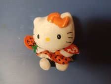 Hello Kitty Halloween Pumpkin Sucker Lollipop Beanie Ty New Plush