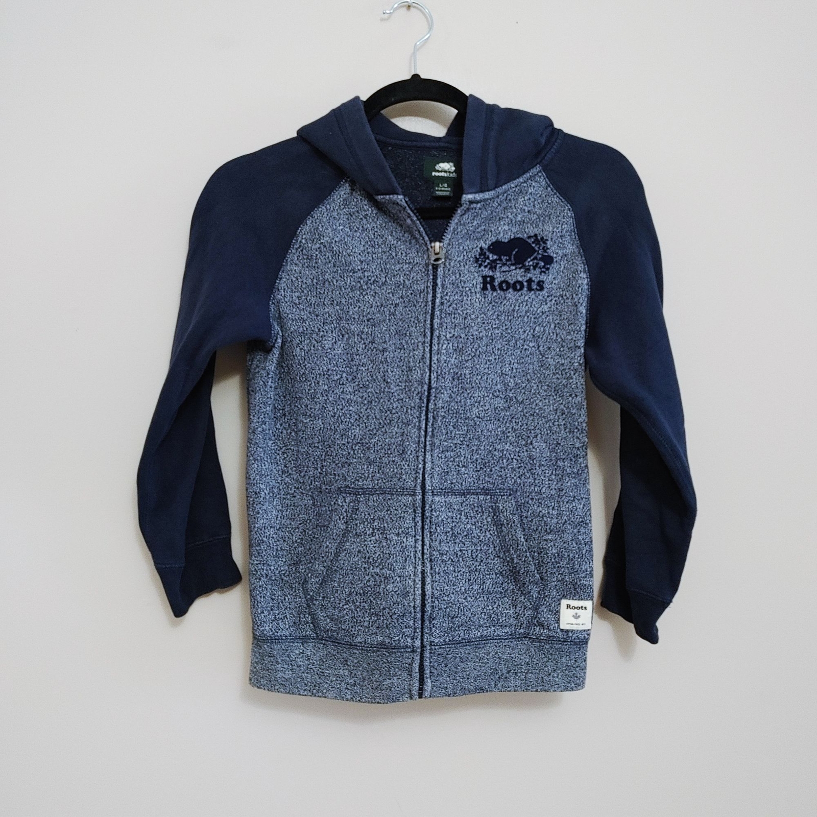 Roots Canada Blue Salt Pepper Full Zip Hoodie Kids Size Large 9-10 Years  Cotton | eBay