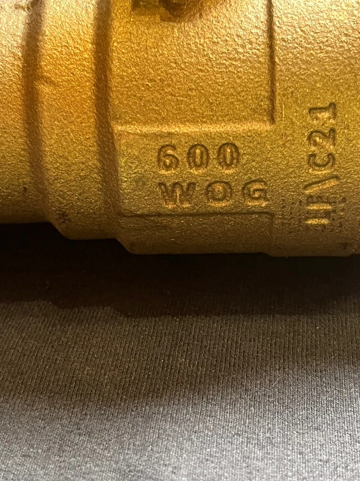 1-1/2" Sweat Lead-Free Bronze Std. Port Ball Valve 150 WSP 600 WOG, MADE IN USA - Image 3 of 4