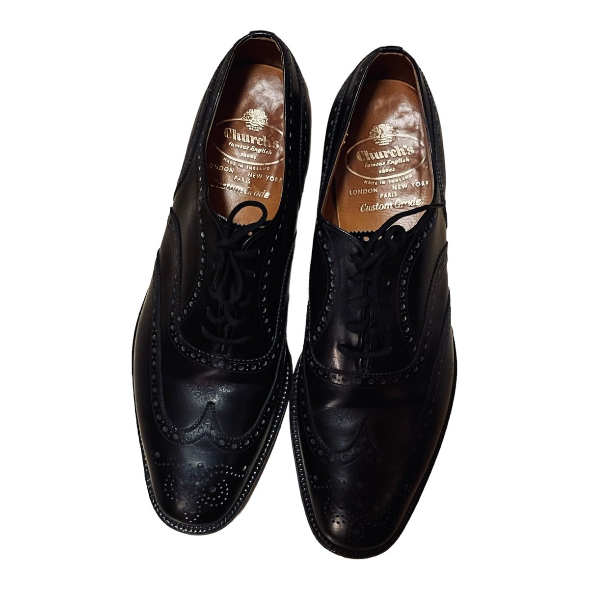 Mens Church's Shoes Custom Grade Chetwynd Brogue Black Oxford Wing Tip