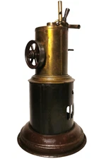 JOSEF FALK, GERMANY EARLY 20TH C ANTIQUE STATIONARY STEAM TIN & BRASS ENGINE TOY