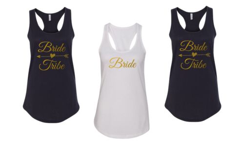 Tank Top Bride Tribe Shirt Bride Squad Tees Bridal Party Bachelorette Gift - Picture 1 of 13