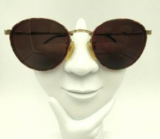 Vintage Luxottica 402 Red Gold Metal Oval Round Sunglasses FRAMES ONLY