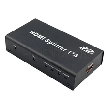 1x4 Port HDMI 1080p Splitter Hub Amplifier Repeater for Cable Box HDTV DVR HDCP