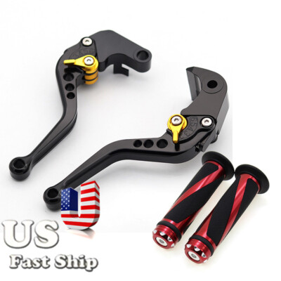 CNC Race Motorbike Short Brake Clutch Lever Grip For KLX150S 09-13 CB1000R 18-20