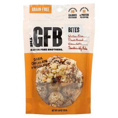 Gluten Free Bites, Dark Chocolate + Hazelnut, 4 oz (113 g)