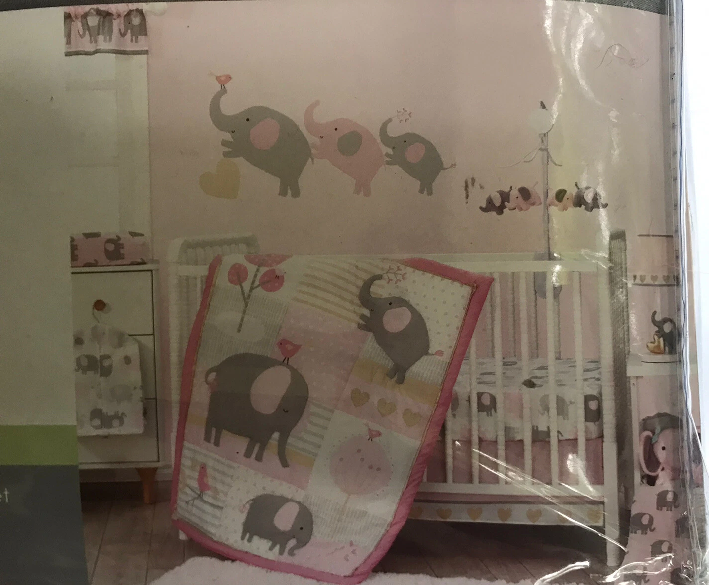 Bedtime Originals Eloise 3-Piece Crib Bedding Set - Pink, Gray, White, Animals