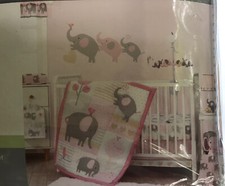 Bedtime Originals Eloise 3-Piece Crib Bedding Set - Pink, Gray, White, Animals