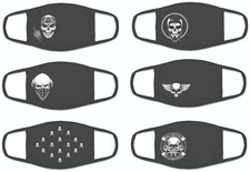 Image of Skull Adult Face Mask Double Layer Washable Reusable Biker Motorcycle Skater
