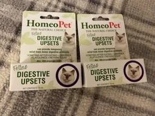 NEW LOT OF 2 HomeoPet DIGESTIVE UPSETS  Natural Pet Medicine. 15 30 ML FELINE