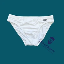 Arena men white Swim Brief bikini swimwear swimsuit size 36 38