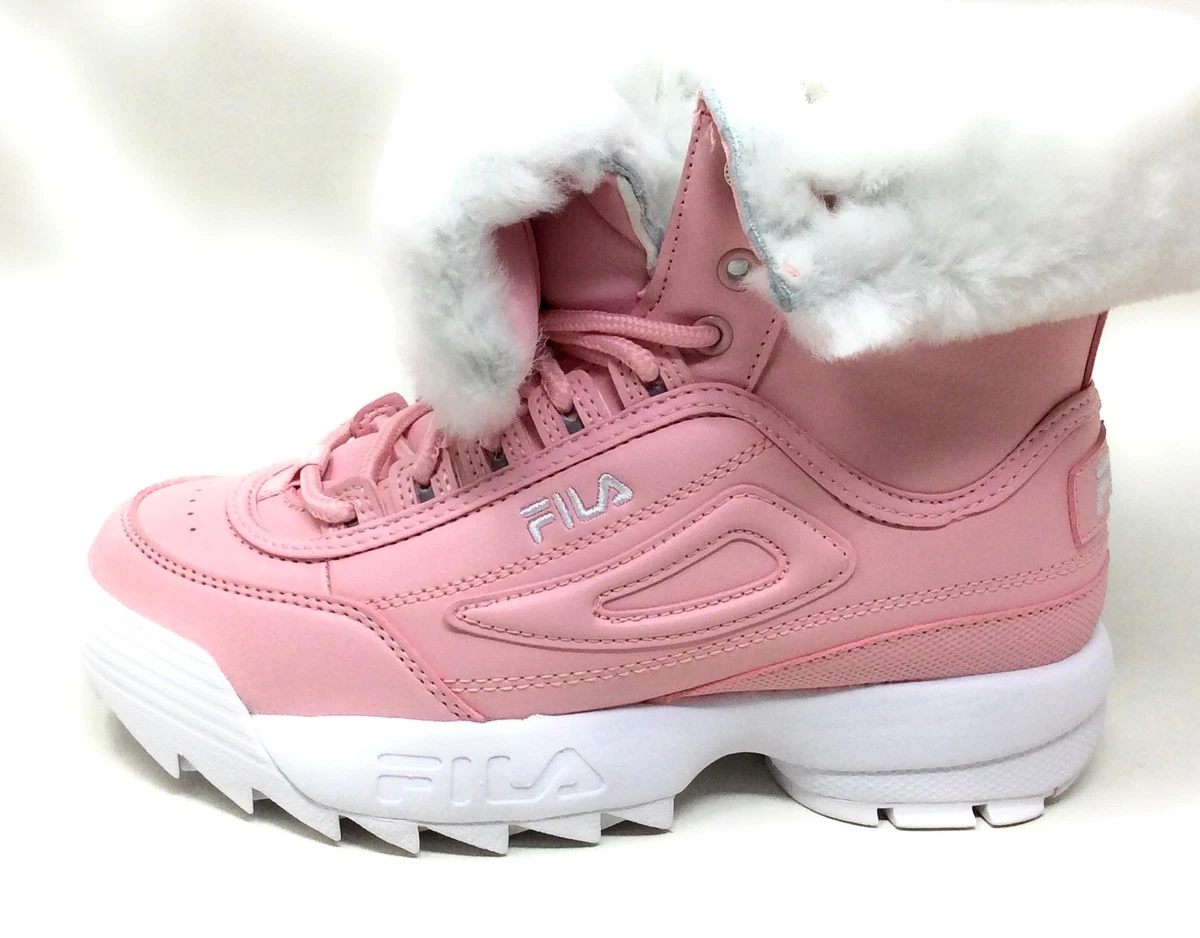 Pink fila boots deals