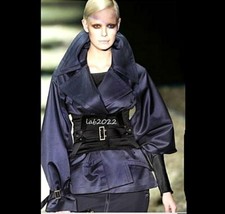 Gucci Tom Ford Most Stunning Dramatic 2003 Corset Jacket Anthracite Grey