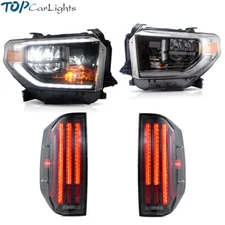 VLAND LED Headlights+Smoked Tail Lights For 2014-2020 Toyota Tundra w/Sequential