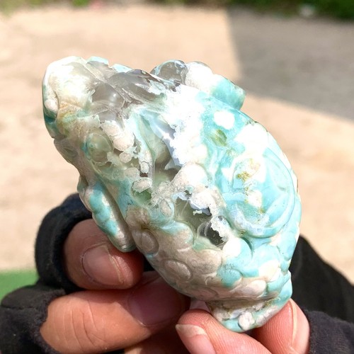 98G Natural sakura agate Golden Cicada carved Quartz Crystal Reiki healing - 第 13/21 張圖片