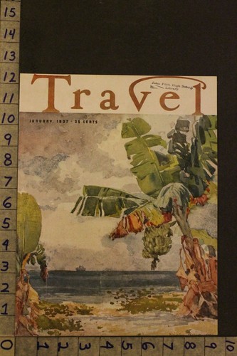 1937 BANANA PALM WINSLOW HOMER HAWAII NAUTICAL TRAVEL MAG ORIGINAL COVER ARTVZ91