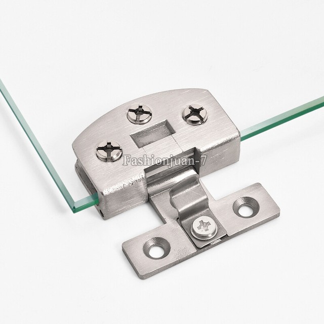 4PCS Stainless Steel Glass Hinges Display Wine Hinge No Drilling eBay