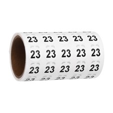 0.6" Small Round Number Stickers Roll, 1000 Pcs Circle Labels, Black Number 23