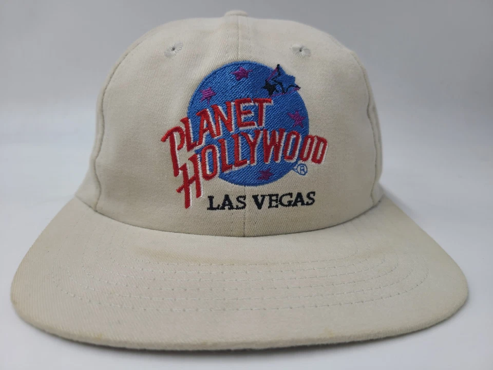 Gorra de algodón beige vintage Planet Hollywood Las Vegas Snapback (se adapta a pequeña) Foto 2 de 4