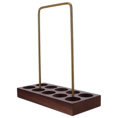  Coffee Bean Tube Rack: Glass Test Tube Storage Holder Wooden Base Stand for Bat