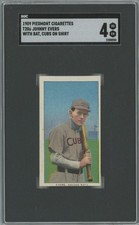 T206 1909 JOHNNY EVERS WITH BAT, CUBS ON SHIRT - CHICAGO PIEDMONT 150 BACK SGC 4