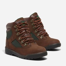 Timberland 6 Inch Field Boots Nubuck Brwn/Green Beef and Broccolis - 6Y