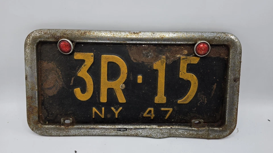New York-1945-46, 1964 Worlds Fair, 1973-Lot of 5 Auto Car License Plates-3R-15 - Image 4 of 4